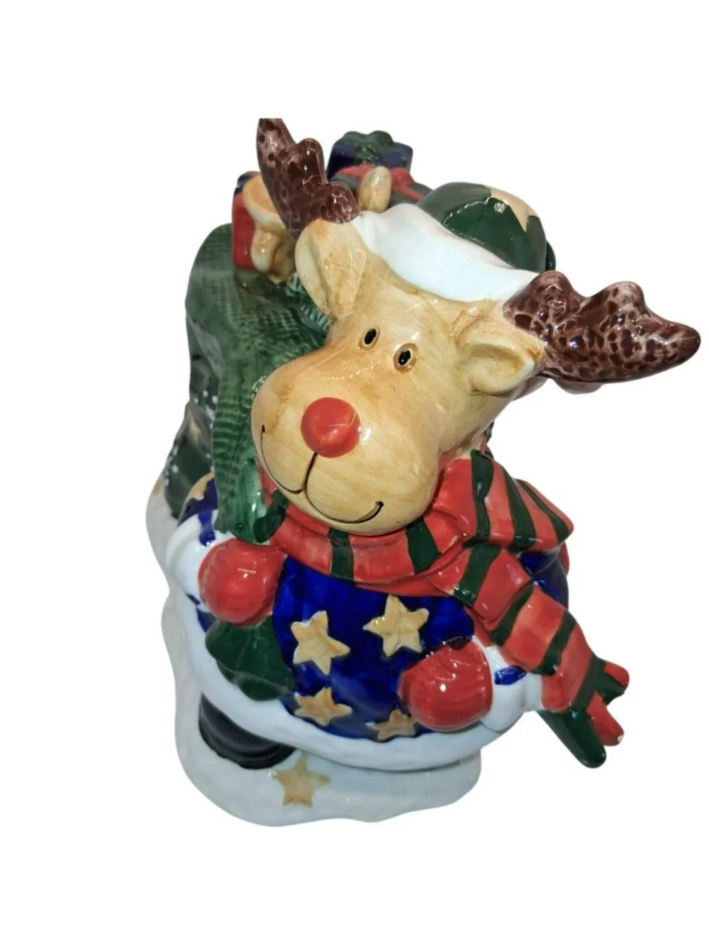 Christmas Ceramic Reindeer Cookie Jar Gifts & Tree  East West Distributing Co.